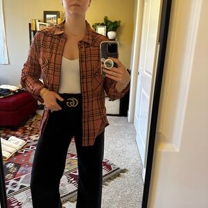 Plaid Button-Up Shirt-Only worn once
